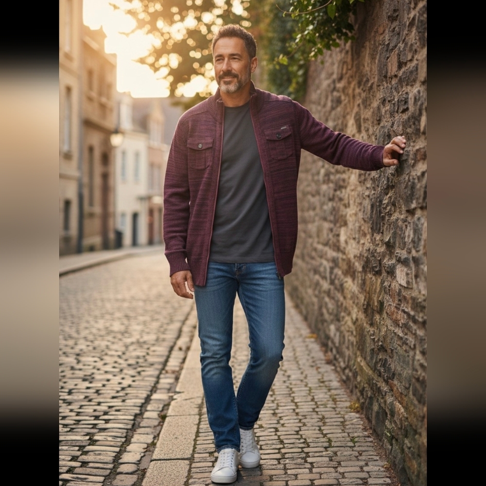 GUESS Men's Burgundy Sweater